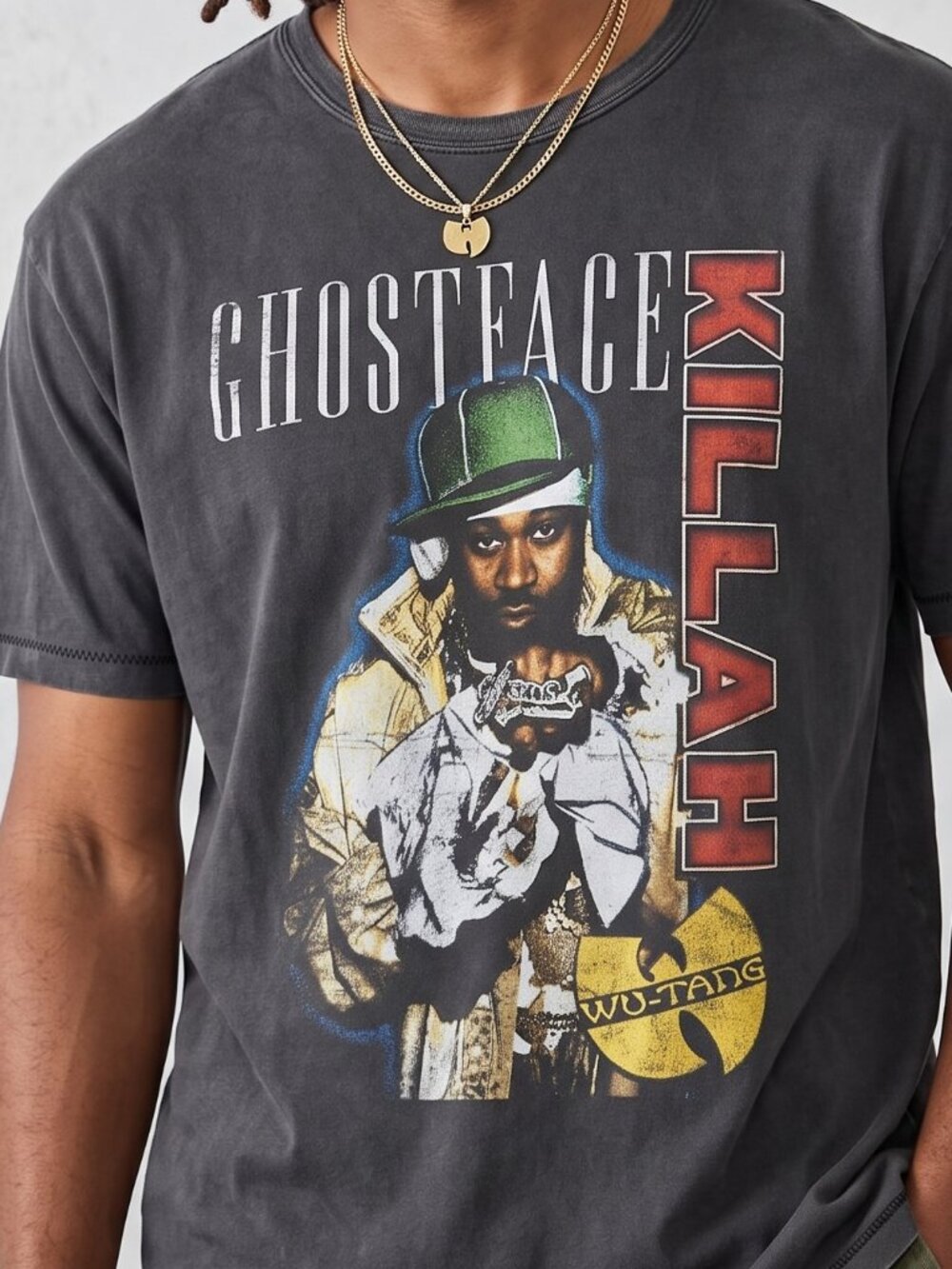 Ghostface Killah ee Shirt Divided XL Cotton Revival Tee Shirt Hippie Blue Faded
